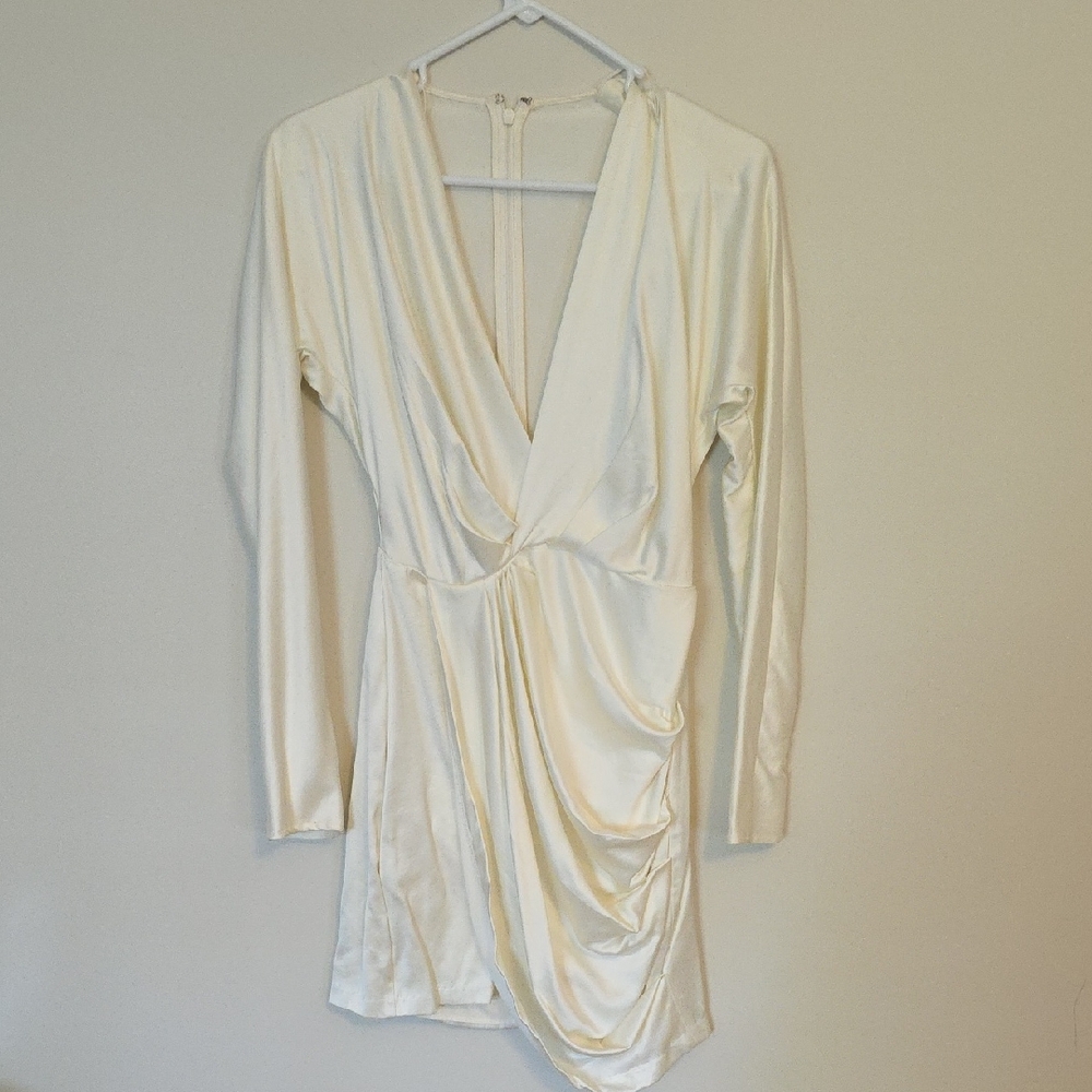 Chic Cream Draped Wedding Dress